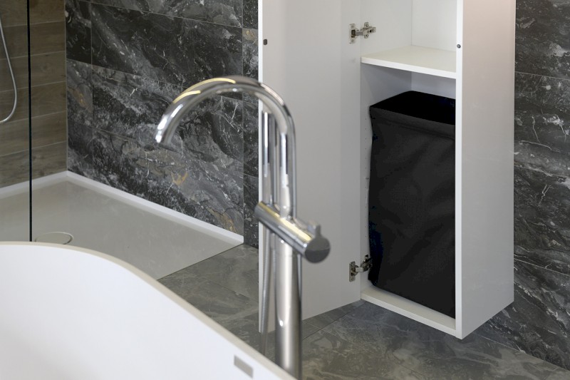 Prádelní koš do skříně 310x570x230mm, suchý zip, černá UPE600B